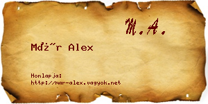 Már Alex névjegykártya